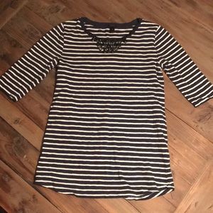 J.Crew embellished striped t-shirt XS